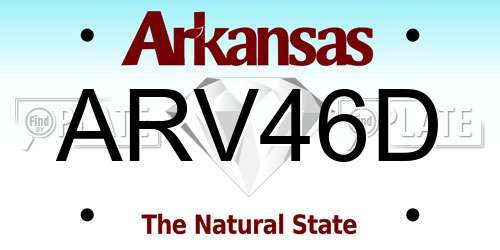 ARV46D Arkansas License Plate