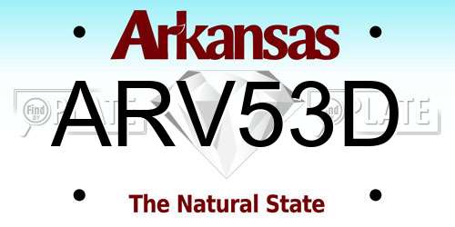 ARV53D Arkansas License Plate