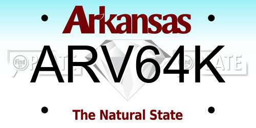 ARV64K Arkansas License Plate
