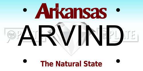 ARVIND Arkansas License Plate