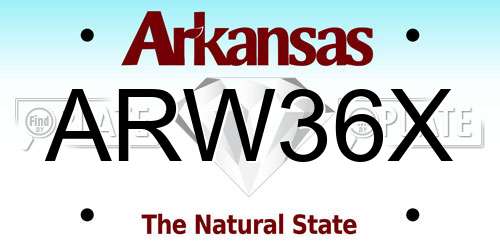 ARW36X Arkansas License Plate
