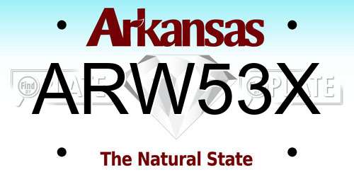 ARW53X Arkansas License Plate