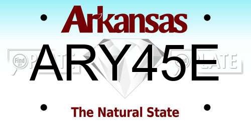 ARY45E Arkansas License Plate