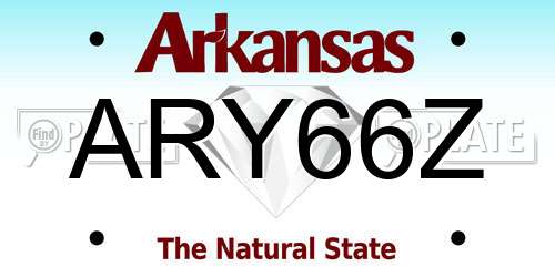 ARY66Z Arkansas License Plate