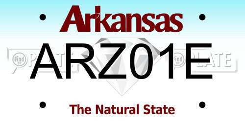 ARZ01E Arkansas License Plate