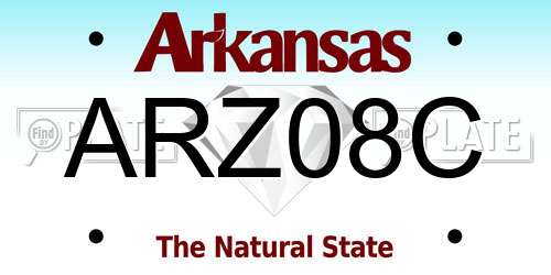 ARZ08C Arkansas License Plate