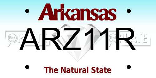 ARZ11R Arkansas License Plate