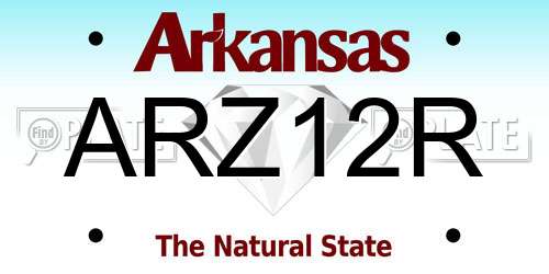 ARZ12R Arkansas License Plate