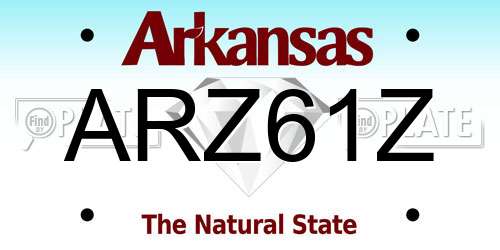 ARZ61Z Arkansas License Plate