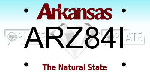 ARZ84I Arkansas License Plate