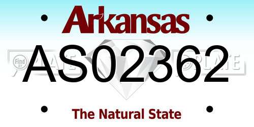 AS02362 Arkansas License Plate