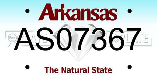 AS07367 Arkansas License Plate
