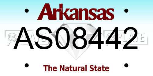 AS08442 Arkansas License Plate
