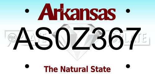 AS0Z367 Arkansas License Plate