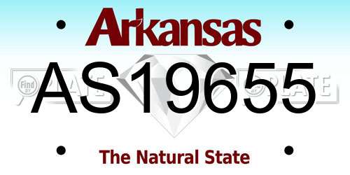 AS19655 Arkansas License Plate