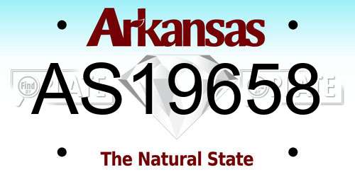 AS19658 Arkansas License Plate