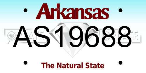 AS19688 Arkansas License Plate