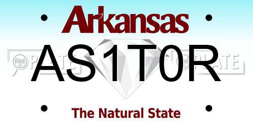 AS1T0R Arkansas License Plate
