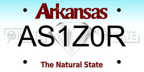 AS1Z0R Arkansas License Plate