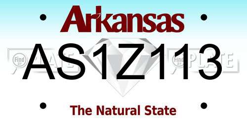 AS1Z113 Arkansas License Plate