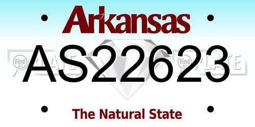 AS22623 Arkansas License Plate