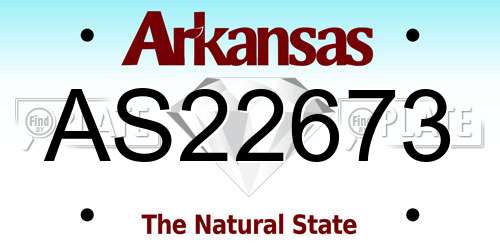 AS22673 Arkansas License Plate