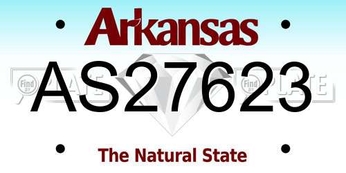 AS27623 Arkansas License Plate
