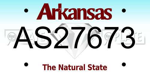 AS27673 Arkansas License Plate