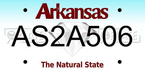 AS2A506 Arkansas License Plate