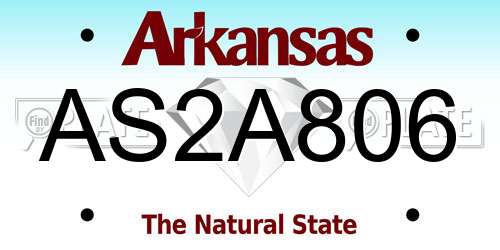 AS2A806 Arkansas License Plate