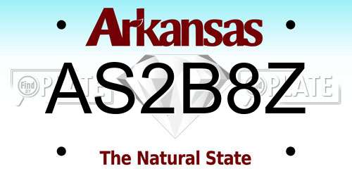AS2B8Z Arkansas License Plate