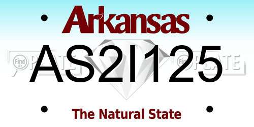 AS2I125 Arkansas License Plate
