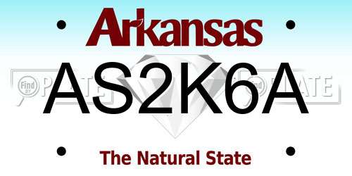 AS2K6A Arkansas License Plate