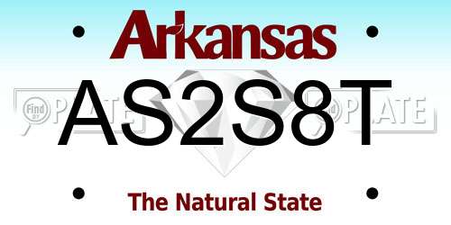 AS2S8T Arkansas License Plate