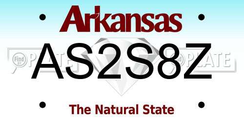 AS2S8Z Arkansas License Plate