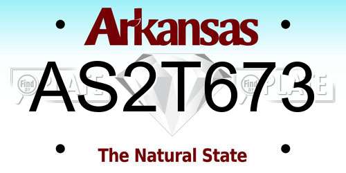 AS2T673 Arkansas License Plate
