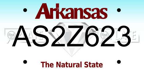 AS2Z623 Arkansas License Plate