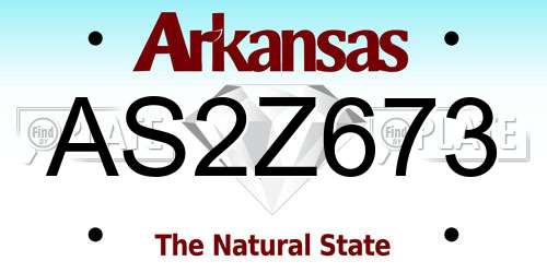 AS2Z673 Arkansas License Plate