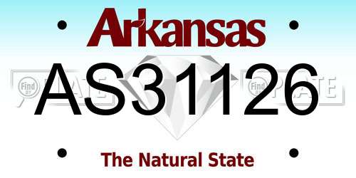 AS31126 Arkansas License Plate