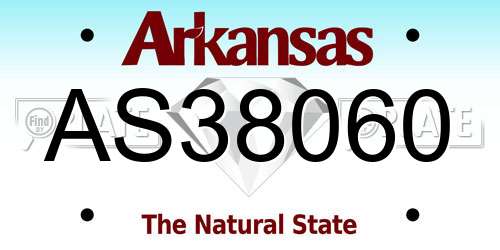 AS38060 Arkansas License Plate