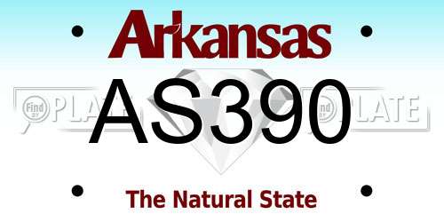 AS390 Arkansas License Plate