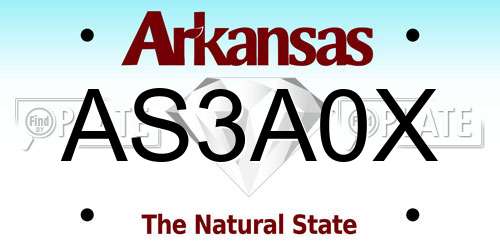 AS3A0X Arkansas License Plate