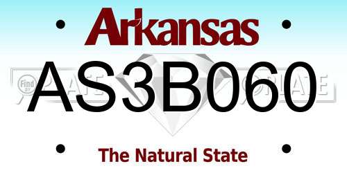 AS3B060 Arkansas License Plate