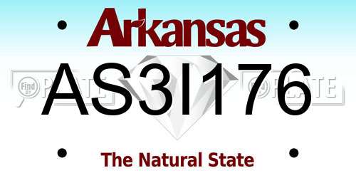 AS3I176 Arkansas License Plate