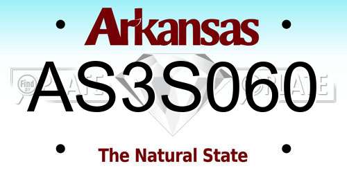 AS3S060 Arkansas License Plate