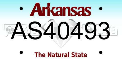 AS40493 Arkansas License Plate