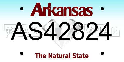 AS42824 Arkansas License Plate