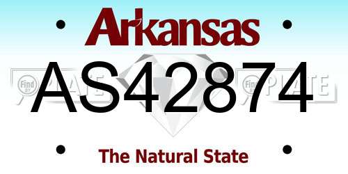 AS42874 Arkansas License Plate