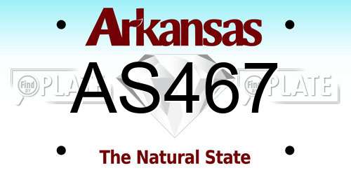 AS467 Arkansas License Plate