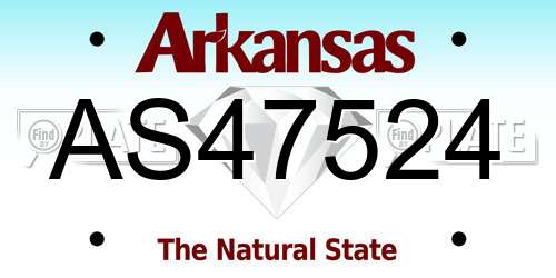 AS47524 Arkansas License Plate